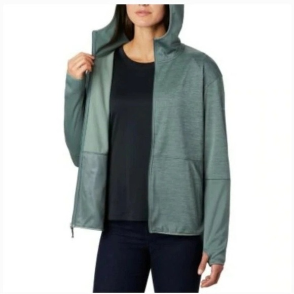 Columbia Sweaters - Columbia Women’s Green Hooded Fleece Zip up